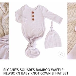 NEWBORN BABY KNOT GOWN & HAT SET